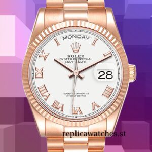 Rolex Day-Date 36mm Men's m128235-0052 White Dial
