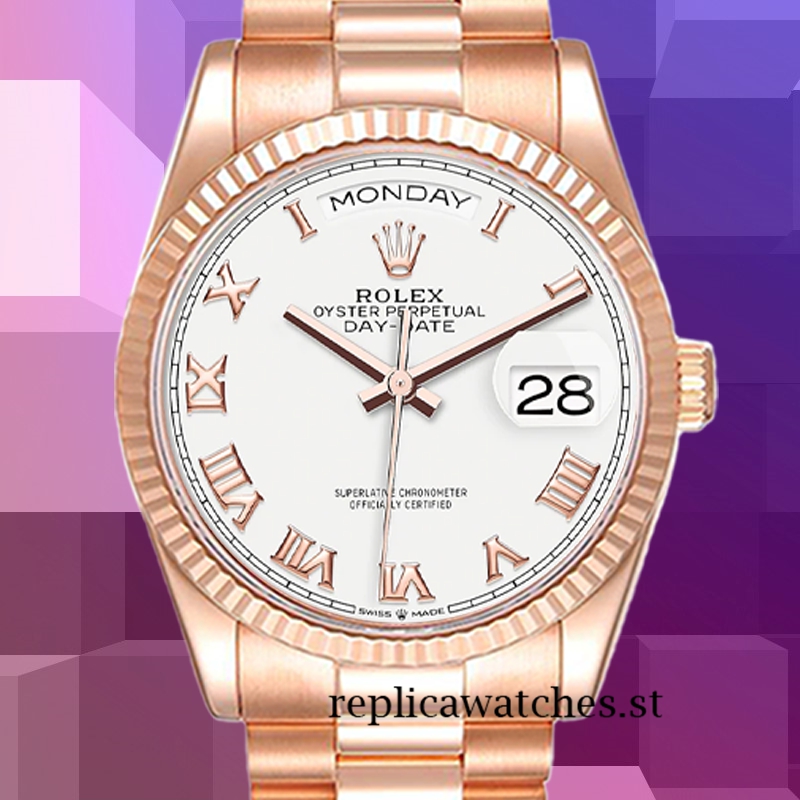 Rolex Day-Date 36mm Men's m128235-0052 White Dial
