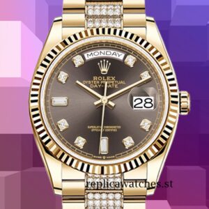 Rolex Day-Date Men's 36mm m128238-0024 Brown Dial