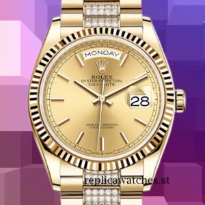 Rolex Day-Date 36mm m128238-0046 Men's Gold-tone Champagne Dial