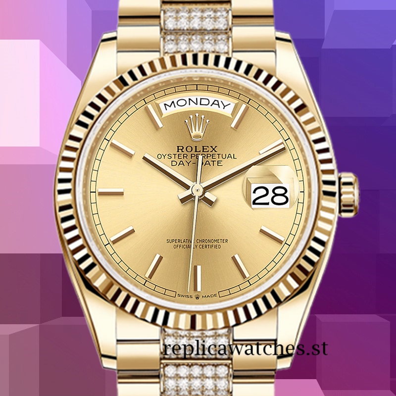 Rolex Day-Date 36mm m128238-0046 Men's Gold-tone Champagne Dial