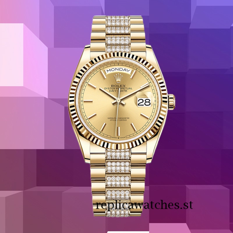 Rolex Day-Date 36mm m128238-0046 Men's Gold-tone Champagne Dial - Image 2