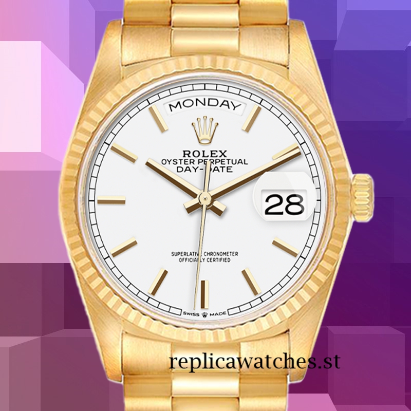 Rolex Day-Date 36mm Men's m128238-0081 White Dial