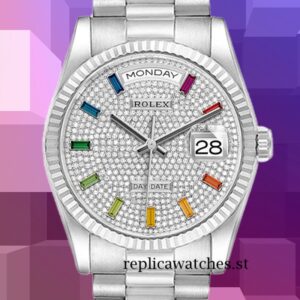 Rolex Day-Date 36mm Men's m128239-0019 Silver-tone