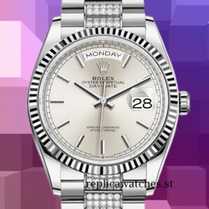 Rolex Day-Date m128239-0025 Men's 36mm Silver-tone Automatic