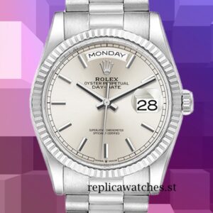 Rolex Day-Date 36mm Men's m128239-0005 Silver-tone