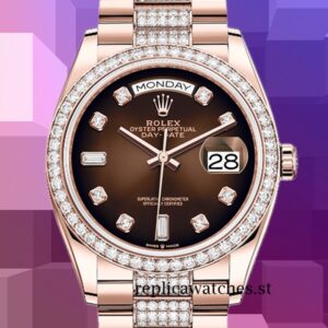 Rolex Day-Date Men's 36mm m128345rbr-0041 Automatic Brown Dial