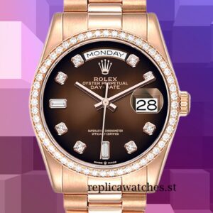Rolex Day-Date Men's 36mm m128345rbr-0040 Brown Dial