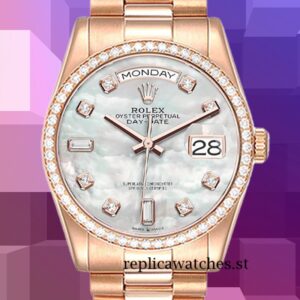 Rolex Day-Date m128345rbr-0028 Men's 36mm Mother of Pearl Dial