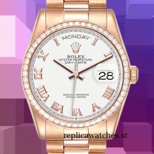 Rolex Day-Date m128345rbr-0054 Men's 36mm White Dial Automatic
