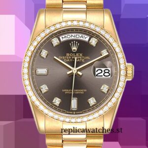 Rolex Day-Date m128348rbr-0005 36mm Men's Gold-tone