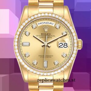 Rolex Day-Date m128348rbr-0008 36mm Men's Gold-tone Champagne Dial