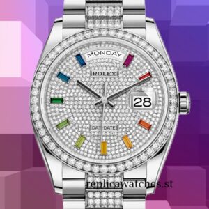 Rolex Day-Date m128349rbr-0012 36mm Men's Silver-tone