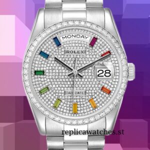 Rolex Day-Date m128349rbr-0006 Men's 36mm Silver-tone