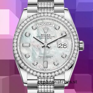 Rolex Day-Date m128349rbr-0014 Men's 36mm Silver-tone