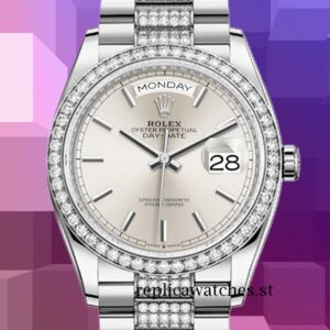 Rolex Day-Date m128349rbr-0013 Men's 36mm Silver-tone
