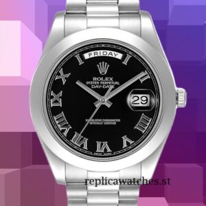 Rolex Day-Date Men's 41mm 218206 Black Dial Automatic