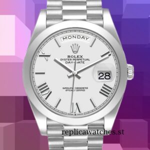 Rolex Day-Date 40mm Men's m228206-0028 Silver-tone White Dial