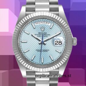 Rolex Day-Date Men's 40mm m228236-0005 Blue Dial