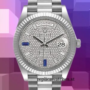 Rolex Day-Date 40mm m228236-0009 Men's Diamond Paved Dial