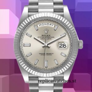 Rolex Day-Date 40mm m228236-0002 Men's Silver-tone