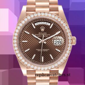 Rolex Day-Date Men's m228345rbr-0005 40mm Rose Gold-tone Brown Dial