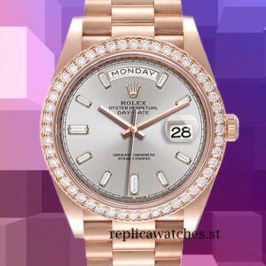Rolex Day-Date 40mm m228345rbr-0007 Men's Grey Dial