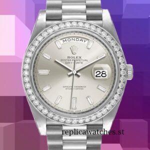Rolex Day-Date 40mm m228349rbr-0001 Men's Silver Dial Automatic