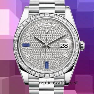 Rolex Day-Date Men's 40mm m228396tbr-0021 Silver-tone Automatic