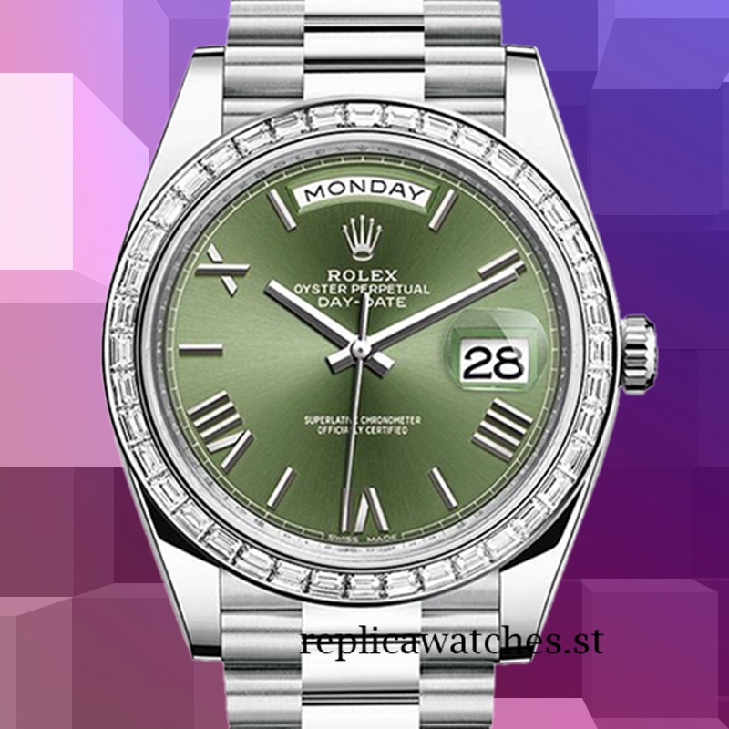 Rolex Day-Date 40mm m228396tbr-0020 Men's Green Dial