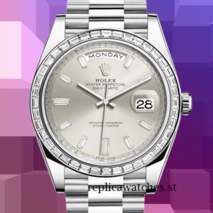 Rolex Day-Date Men's 228396 40mm Silver-tone Silver Dial