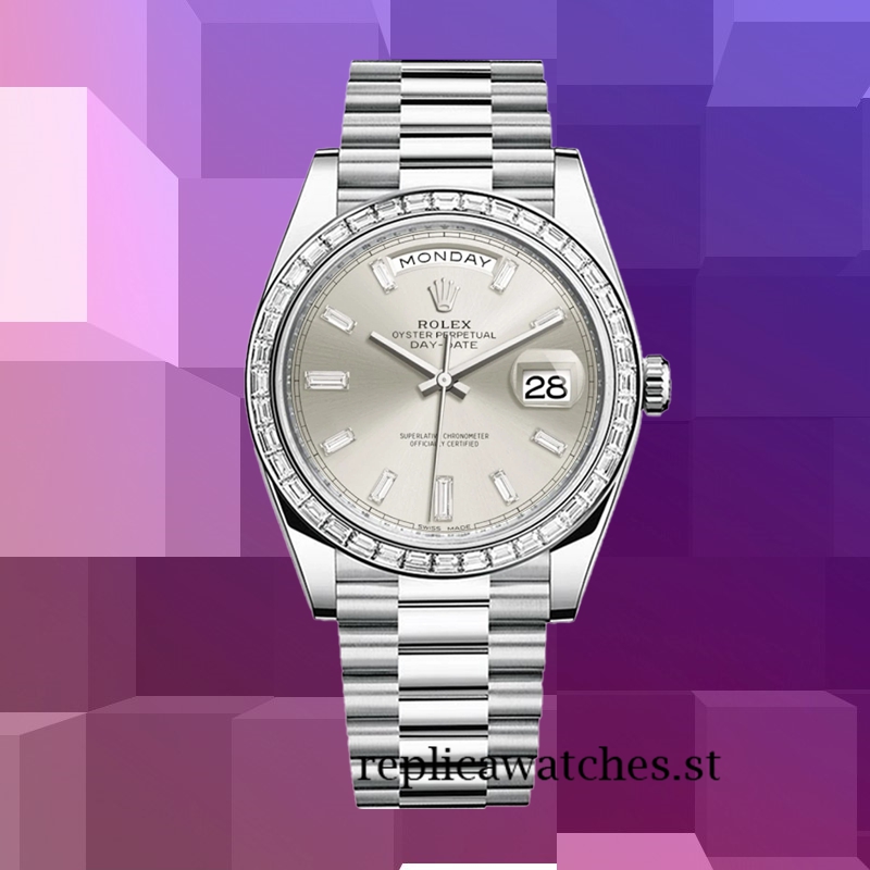 Rolex Day-Date Men's 228396 40mm Silver-tone Silver Dial - Image 2