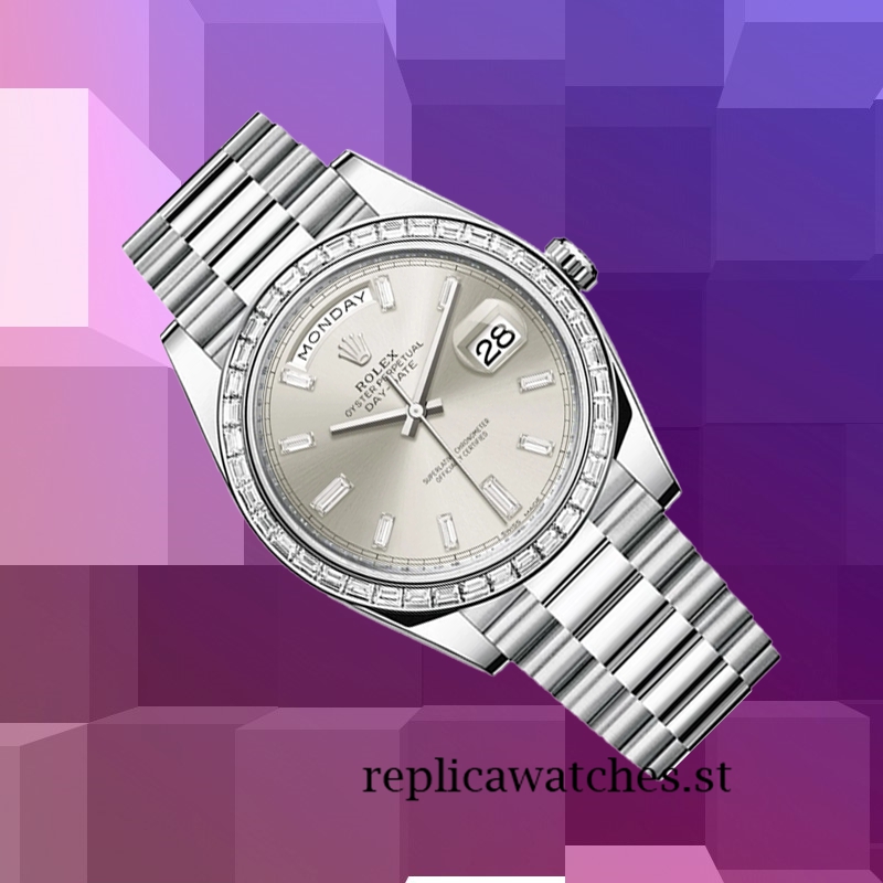 Rolex Day-Date Men's 228396 40mm Silver-tone Silver Dial - Image 3