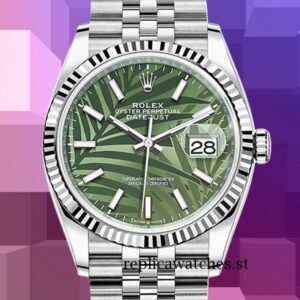 Rolex Datejust m126234-0047 Men's 41mm Green Palm Motif Dial