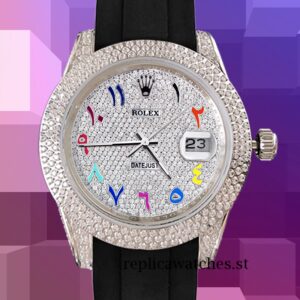 Rolex Datejust 16200 40mm Men's Silver-tone Diamond Pave Dial