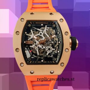 Richard Mille RM35 RM35-020 Men Around 48*40mm Skeleton Dial Rose Gold-tone