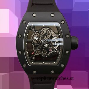 Richard Mille RM055 RM055-002 Men Around 49*42mm Transparent Dial Black