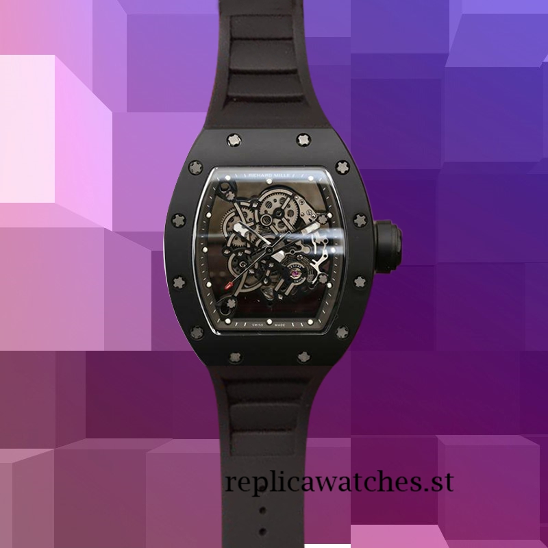 Richard Mille RM055 RM055-002 Men Around 49*42mm Transparent Dial Black - Image 2