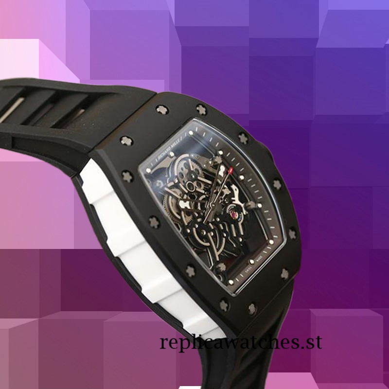 Richard Mille RM055 RM055-002 Men Around 49*42mm Transparent Dial Black - Image 3