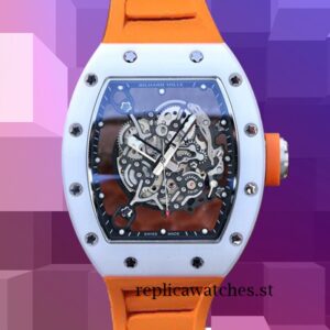 Richard Mille RM055 RM055-004 Men Around 49*42mm White Transparent Dial