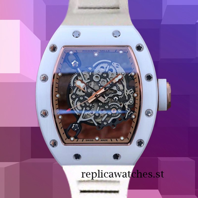 Richard Mille RM055 Men Around 50*42mm RM055-006 Transparent Dial
