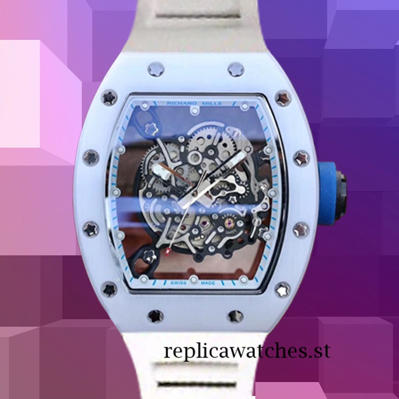 Richard Mille RM055 Around 50*43mm RM055-016 Men White Transparent Dial