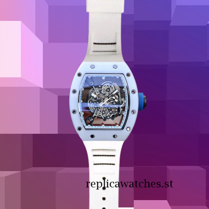 Richard Mille RM055 Around 50*43mm RM055-016 Men White Transparent Dial - Image 2