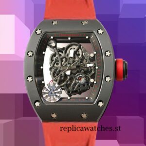 Richard Mille RM055 RM055-020 Men Around 50*43mm Transparent Dial Black