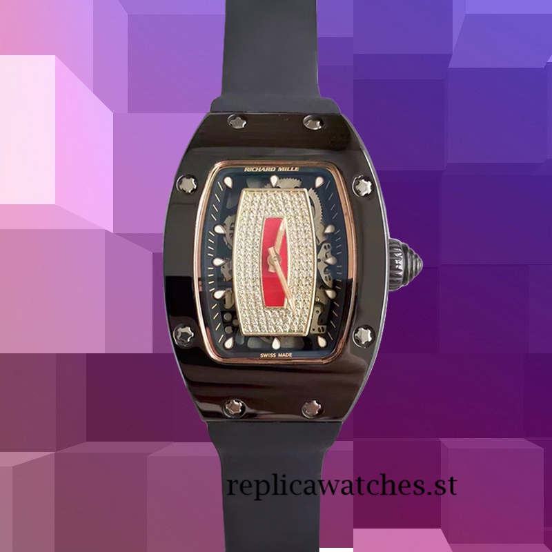 Richard Mille RM07-01 Around 31*45mm Ladies RM07-01-005 Black Red With Diamonds Dial - Image 2
