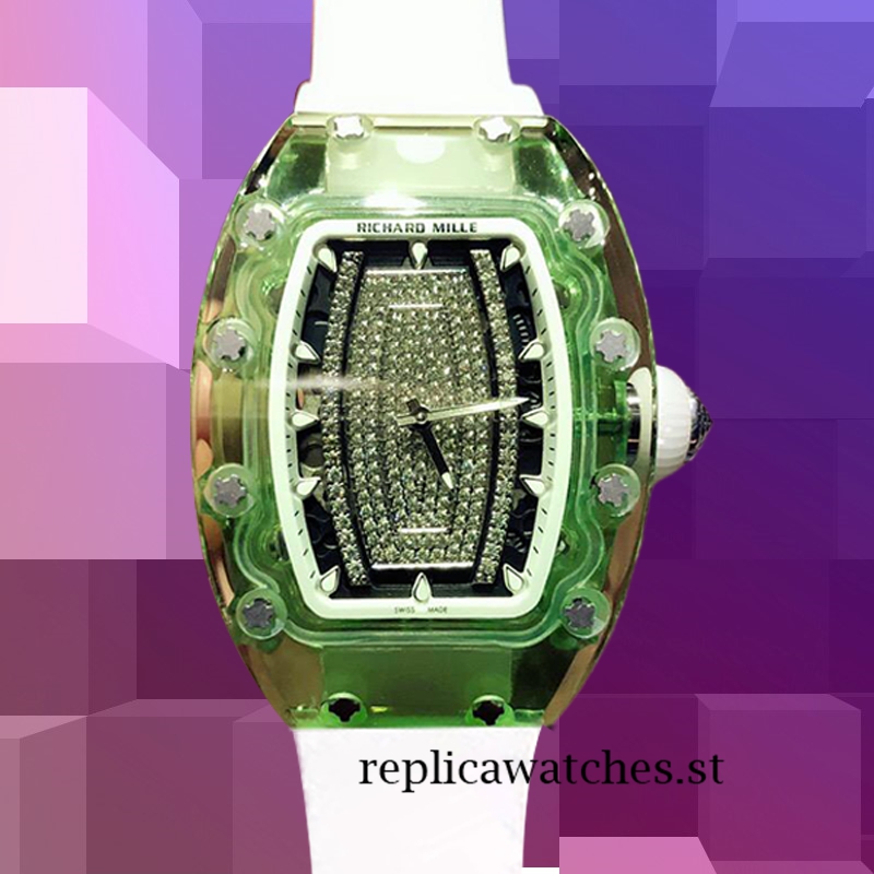 Richard Mille RM07-02 Around 31*45mm RM07-02-001 Ladies Transparent Black With Diamonds Dial
