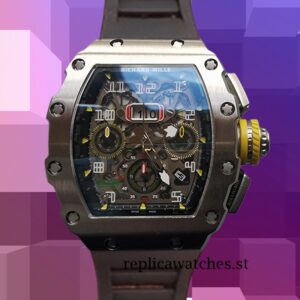 Richard Mille RM011 Around 50*40mm Men RM011-003 Transparent Dial Silver-tone