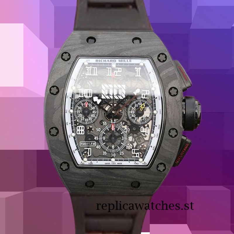 Richard Mille RM011 Around 50*42mm Men RM011-011 Black Transparent Dial
