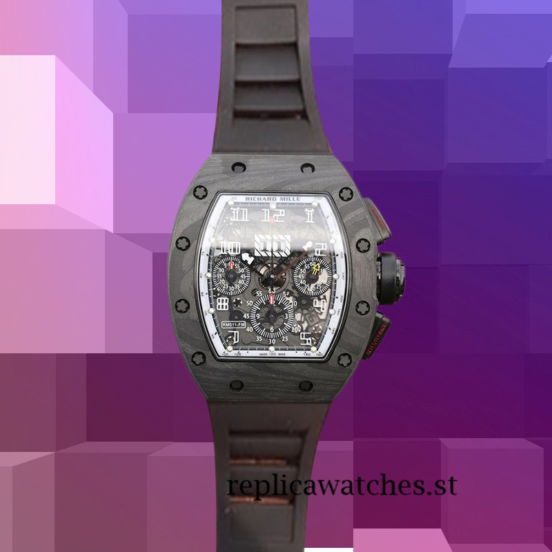 Richard Mille RM011 Around 50*42mm Men RM011-011 Black Transparent Dial - Image 2
