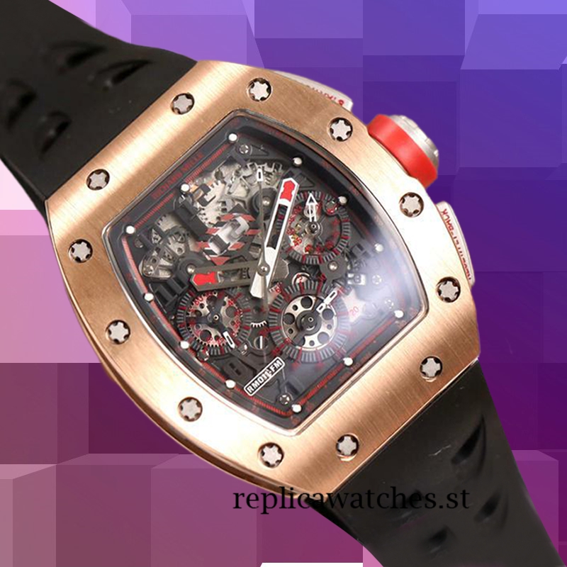Richard Mille RM011 RM011-018 Around 50*42mm Men Transparent Dial Rose Gold - Image 3